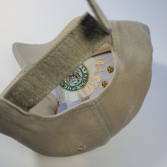 United States Army Veteran Tan Beige Baseball Trucker Cap Hat With 2 Pins Hook N - Picture 9 of 9